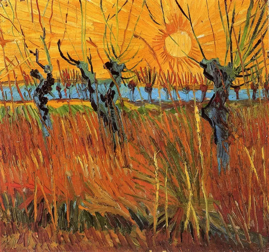 Wilgen in de ondergaande zon - Vincent van Gogh