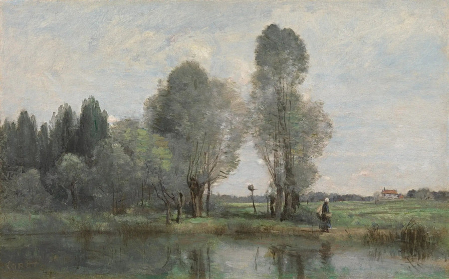 Zonnebomen bij een beek. Limousin - Jean-Baptiste Camille Corot