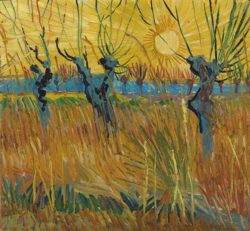 Wilgen in de ondergaande zon - Vincent van Gogh