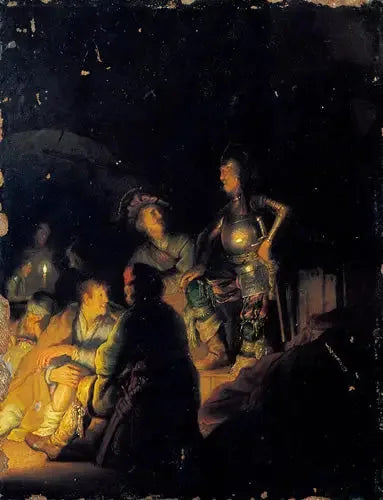 Bijbelse nachtelijke scène - Rembrandt