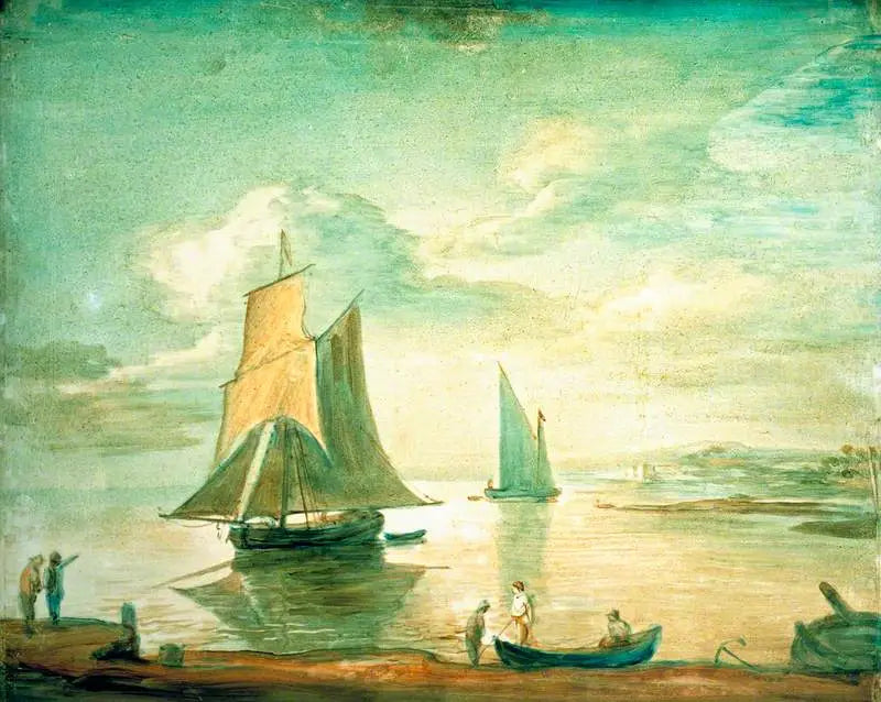 Kustscène met zeil- en roeiboten en personen aan de oever - Thomas Gainsborough

Source:
Scène côtière avec des bateaux à voile et à rames et des personnages sur le rivage - Thomas Gainsborough