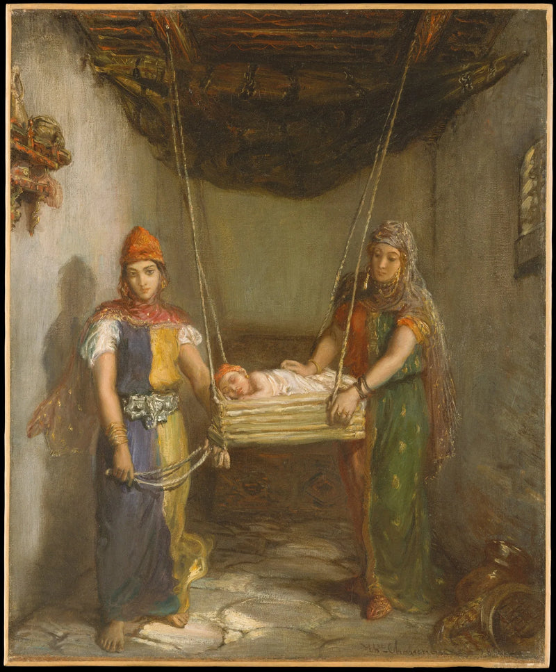Scène in de Joodse wijk van Constantine - Théodore Chassériau