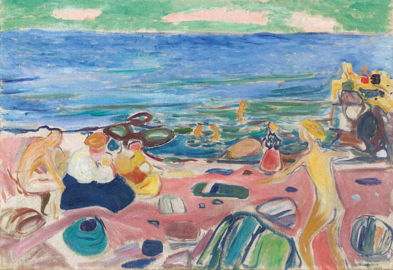 Badscène in Åsgårdstrand - Edvard Munch