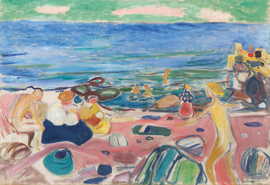 Badscène in Åsgårdstrand - Edvard Munch