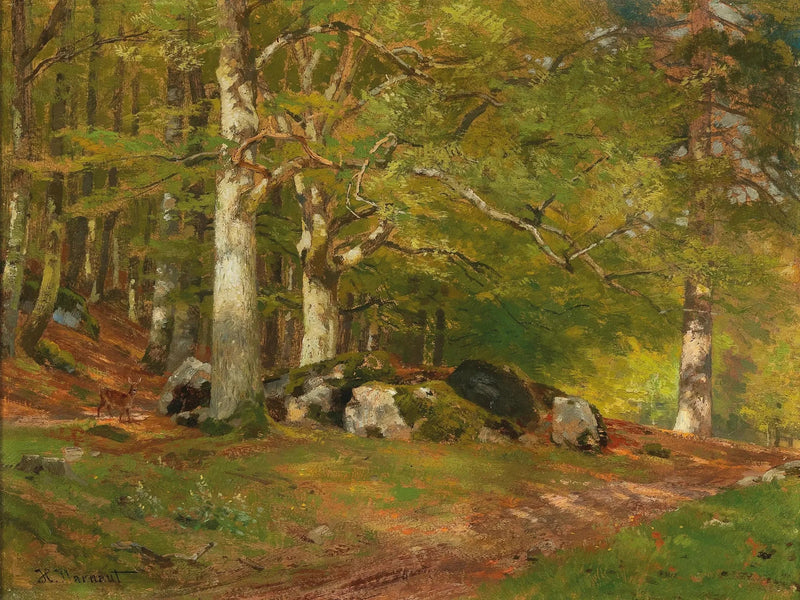 Boslandschap met herten - Hugo Darnaut