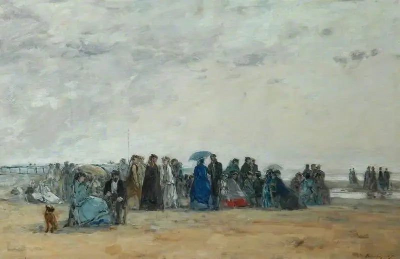 Scène de plage à marée basse - Eugène Boudin image 1 copie de tableau peinte à la main