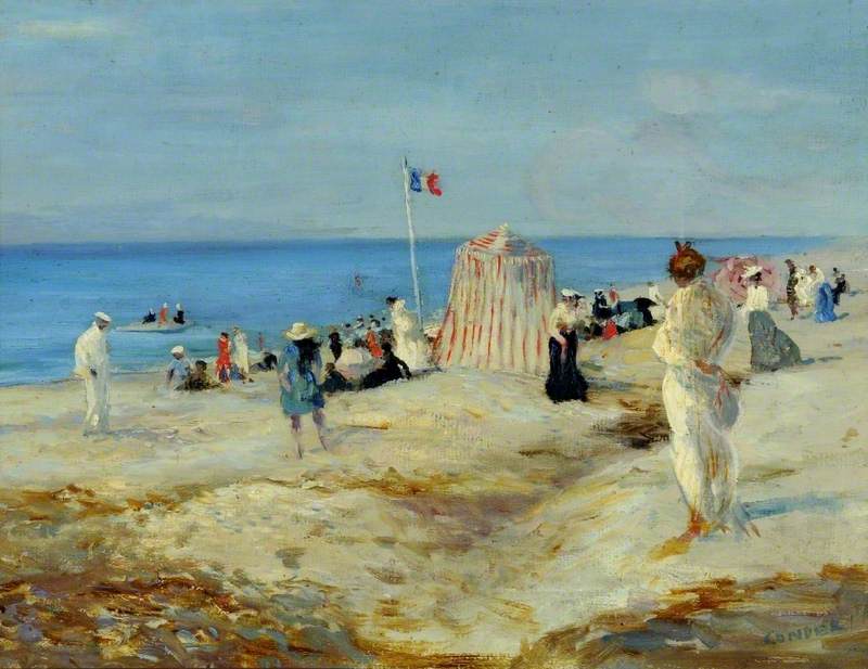 Franse strandscène, Dieppe - Charles Conder