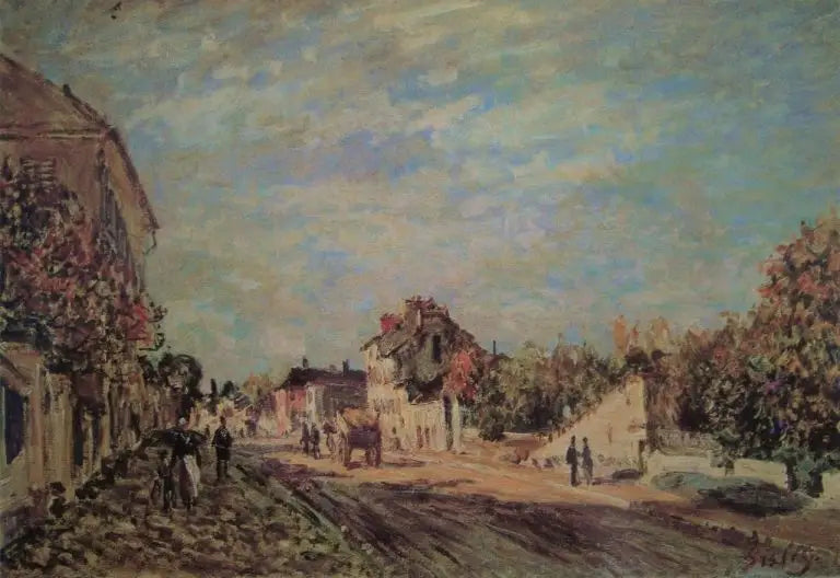 Straatscène in Marly - Alfred Sisley
