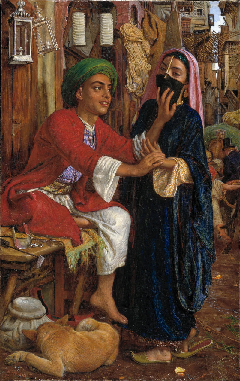 Straatscène in Caïro: De Galante Hof van de Lantaarnmaker - William Holman Hunt