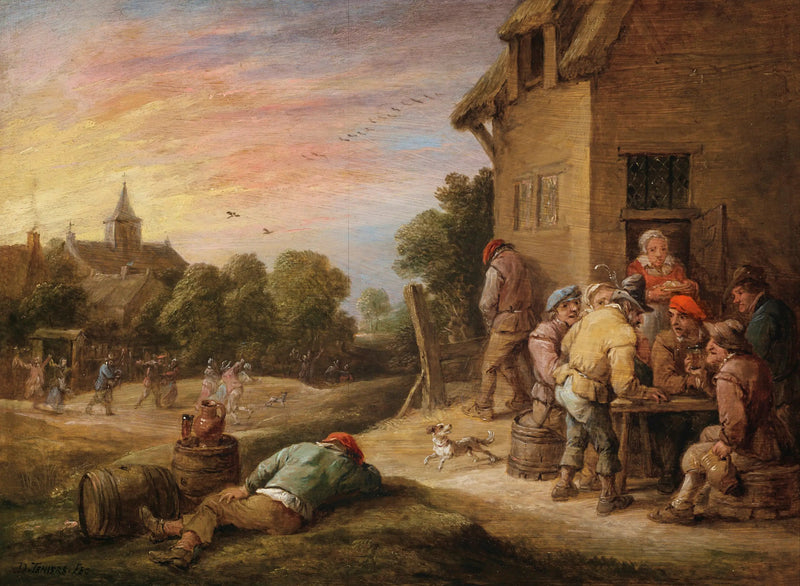 Dorpsscène met boeren die feestvieren voor een herberg - David Teniers de Jonge

Source:
Scène de village avec des paysans faisant la fête devant une auberge - David Teniers le Jeune