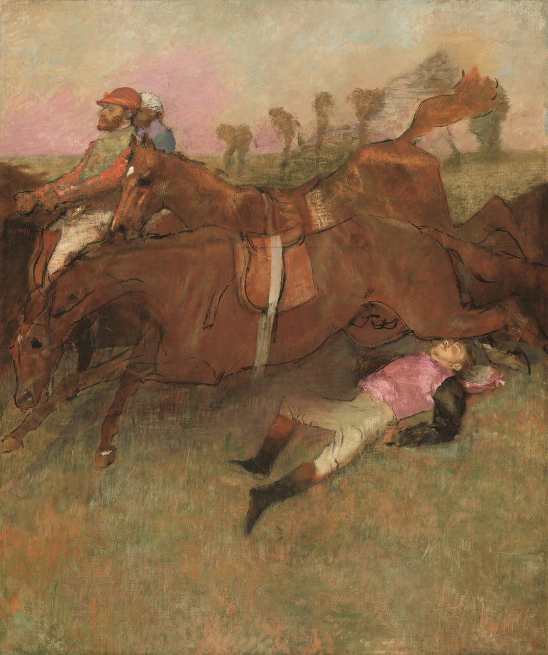Scène van de steeplechase: De gevallen jockey - Edgar Degas