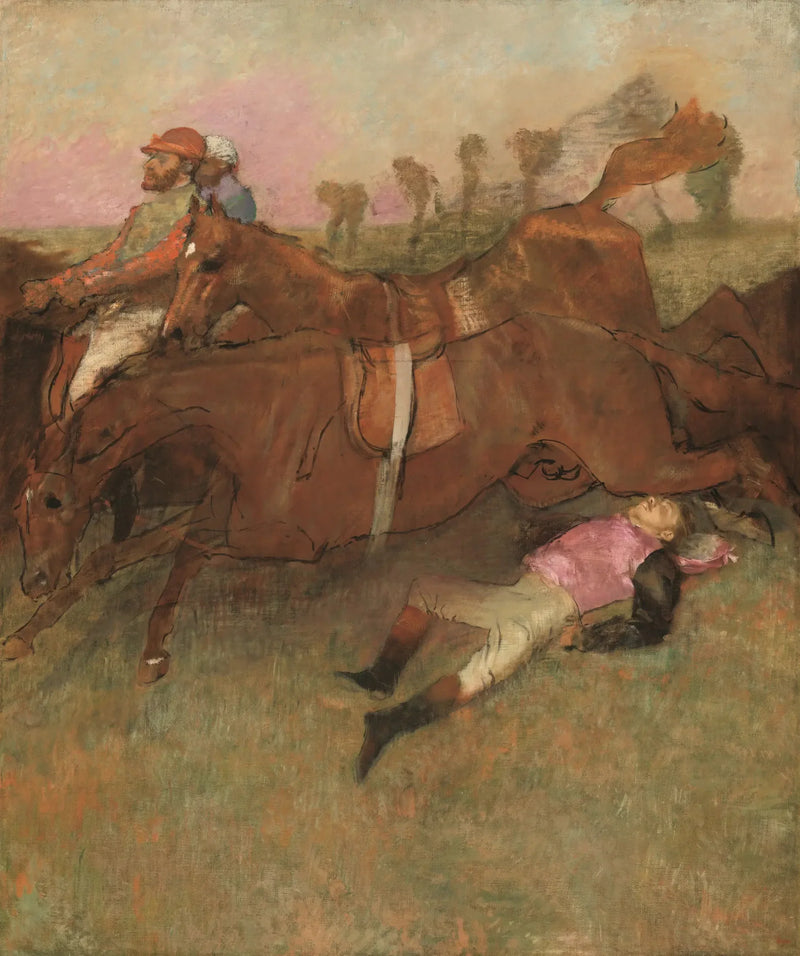 Scène van de steeplechase: De gevallen jockey - Edgar Degas