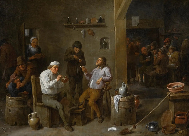 Interieur scène van een herberg met boeren die drinken en roken - David Teniers de Jonge

Source:
Scène intérieure de taverne avec des paysans buvant et fumant - David Teniers le Jeune