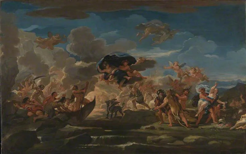 Mythologische scène van de verkrachting van Proserpina - Luca Giordano