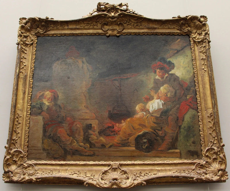 Nacht scène, ook wel De droom van de bedelaar genoemd - Jean-Honoré Fragonard