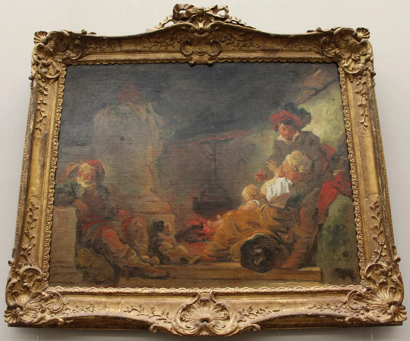 Nacht scène, ook wel De droom van de bedelaar genoemd - Jean-Honoré Fragonard