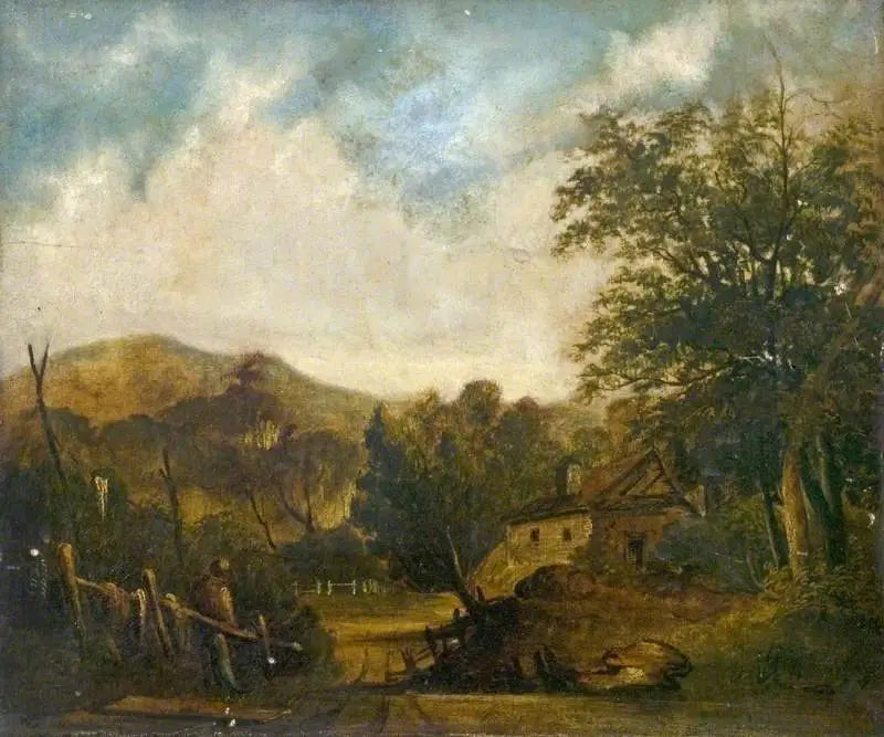 Landelijk tafereel met een chalet - John Constable