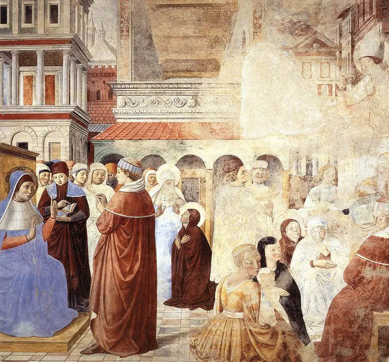 Scènes met Sint Ambrocius ( scène 9, noordmuur) - Benozzo Gozzoli