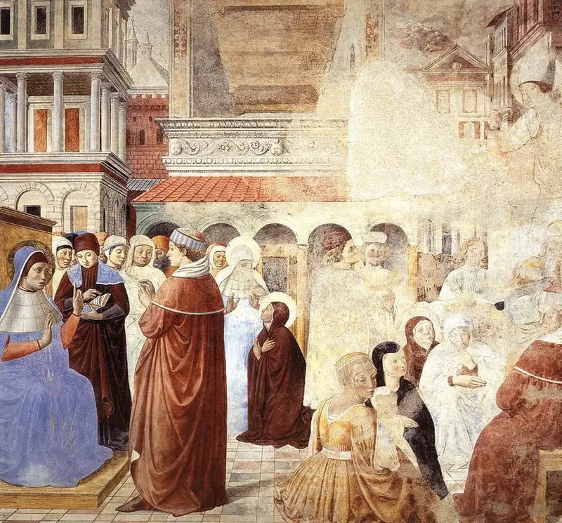 Scènes met Sint Ambrocius ( scène 9, noordmuur) - Benozzo Gozzoli