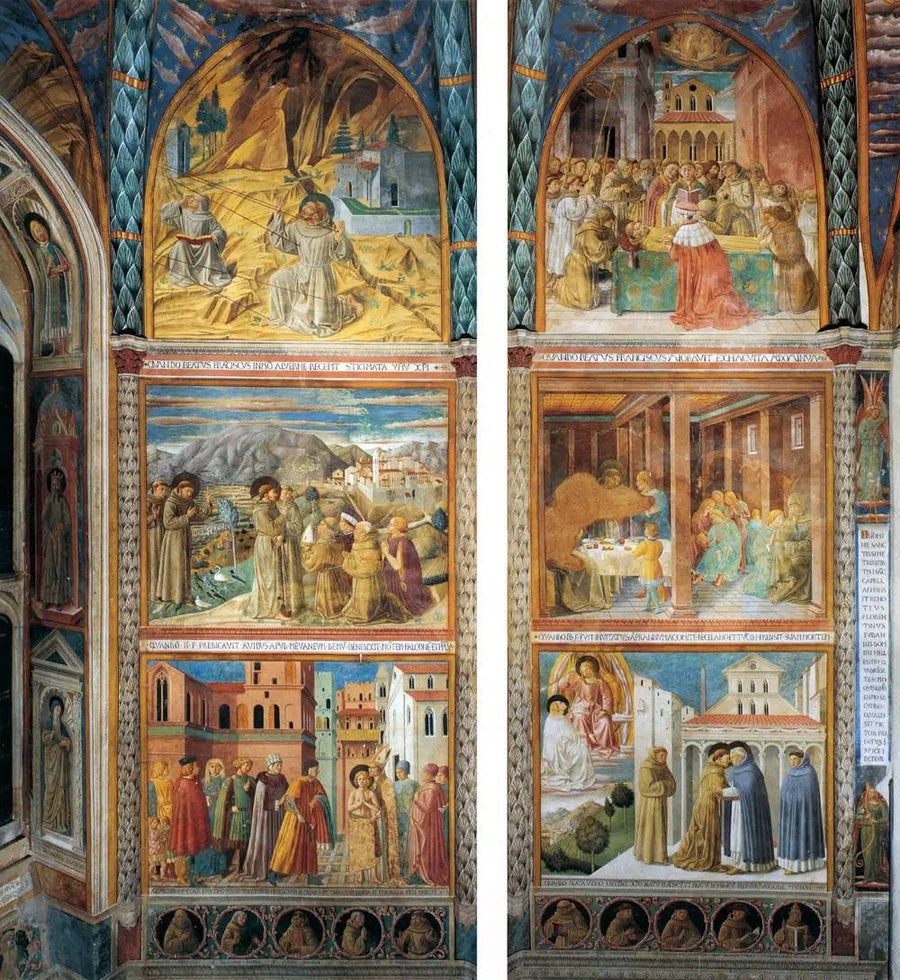 Scènes uit het leven van Sint-Franciscus, zuidmuur - Benozzo Gozzoli