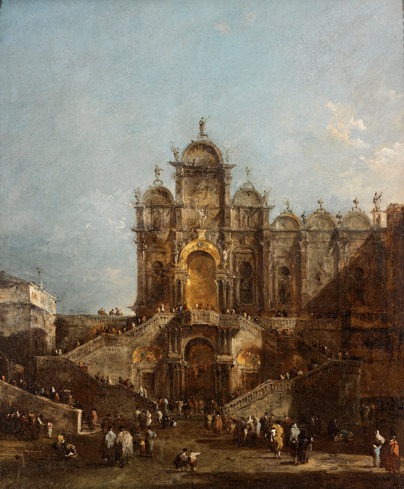Scuola di San Marco met Loggia opgericht voor de zegen van paus Pius VI op 19 mei 1782, Campo San Zanipolo - Francesco Guardi