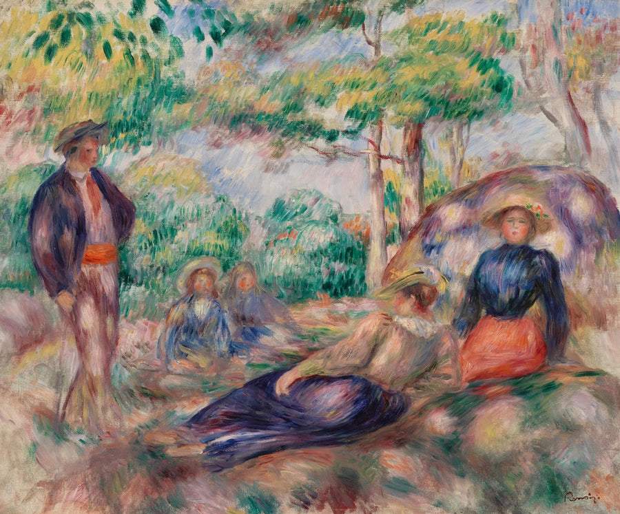 Zich ontspannen in het gras (De Rust in het gras) - Pierre-Auguste Renoir