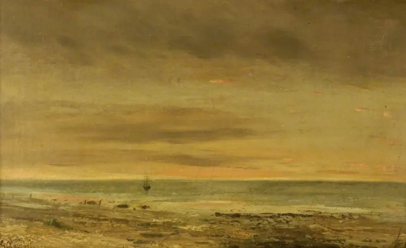 Seapiece in Honfleur - Gustave Courbet