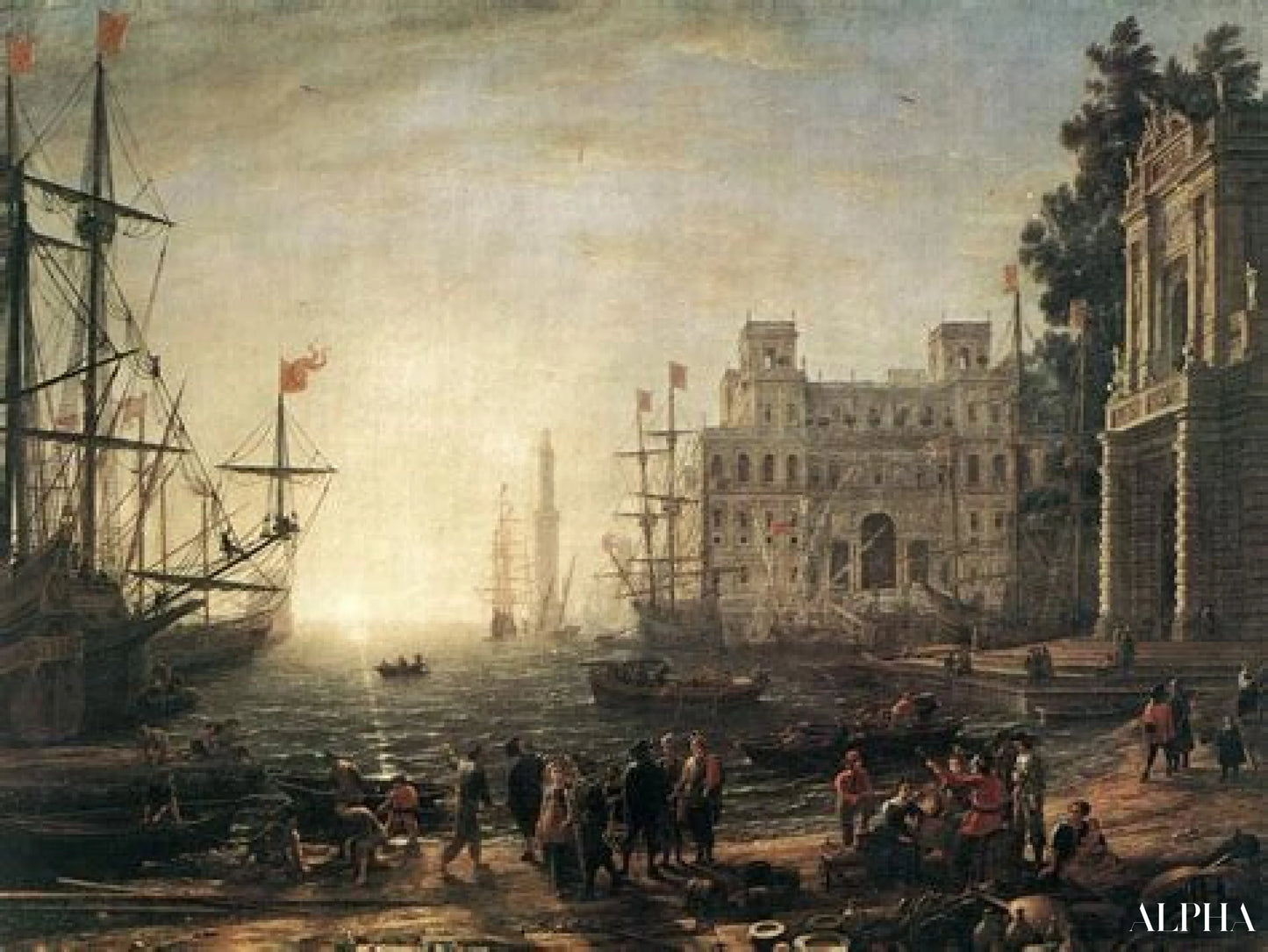 Reproduction du tableau « Seaport - Claude Lorrain » par Alpha Reproduction en peinture à l’huile