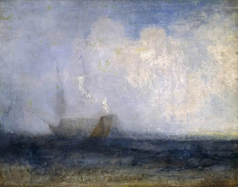 Zeelandschap met een Zeilboot en een Schip - J. M. W. Turner