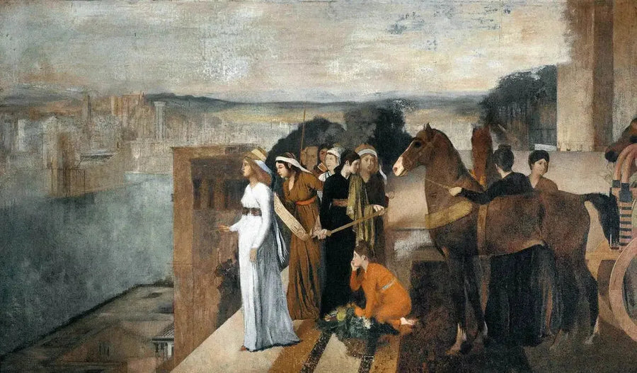 Semiramis die Babylon bouwt - Edgar Degas