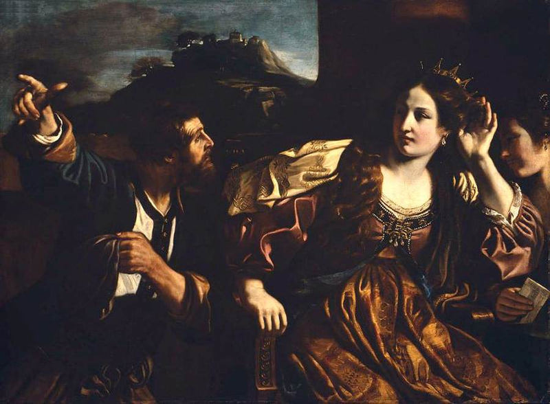 Semiramis ontvangt het nieuws van de opstand in Babylon - Guercino