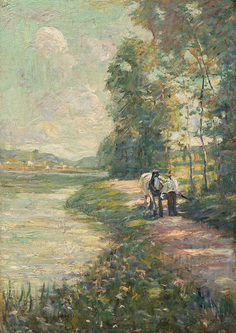 Sentier au bord de la rivière - Ernest Lawson image 1 reproduction d’œuvre d’art à l’huile