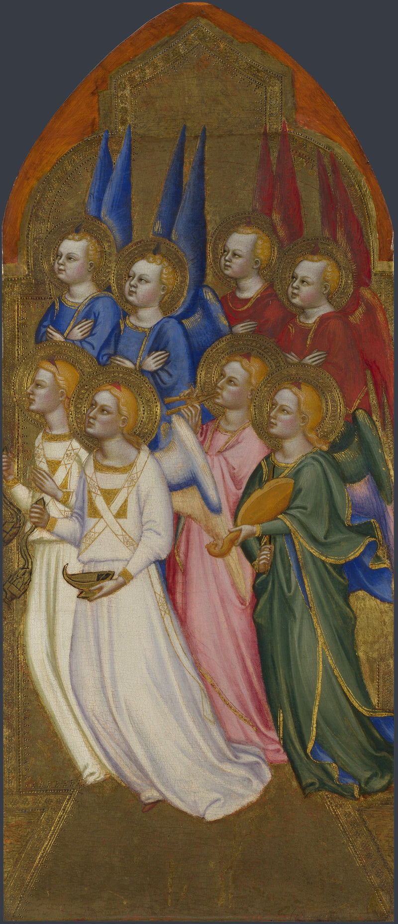 Serafijnen, cherubijnen en aanbiddende engelen - Jacopo di Cione