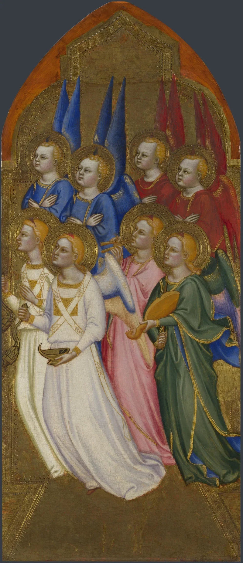 Serafijnen, cherubijnen en aanbiddende engelen - Jacopo di Cione