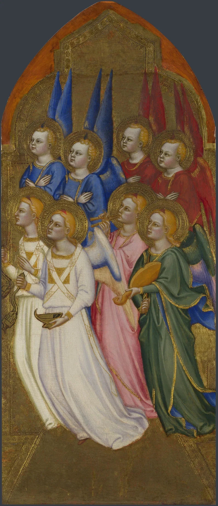 Serafijnen, cherubijnen en aanbiddende engelen - Jacopo di Cione