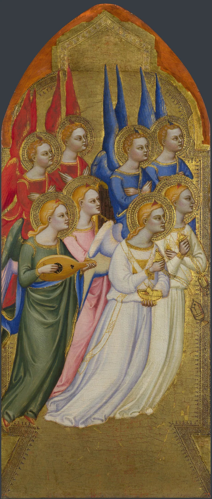 Serafijnen, cherubijnen en aanbiddende engelen - Jacopo di Cione