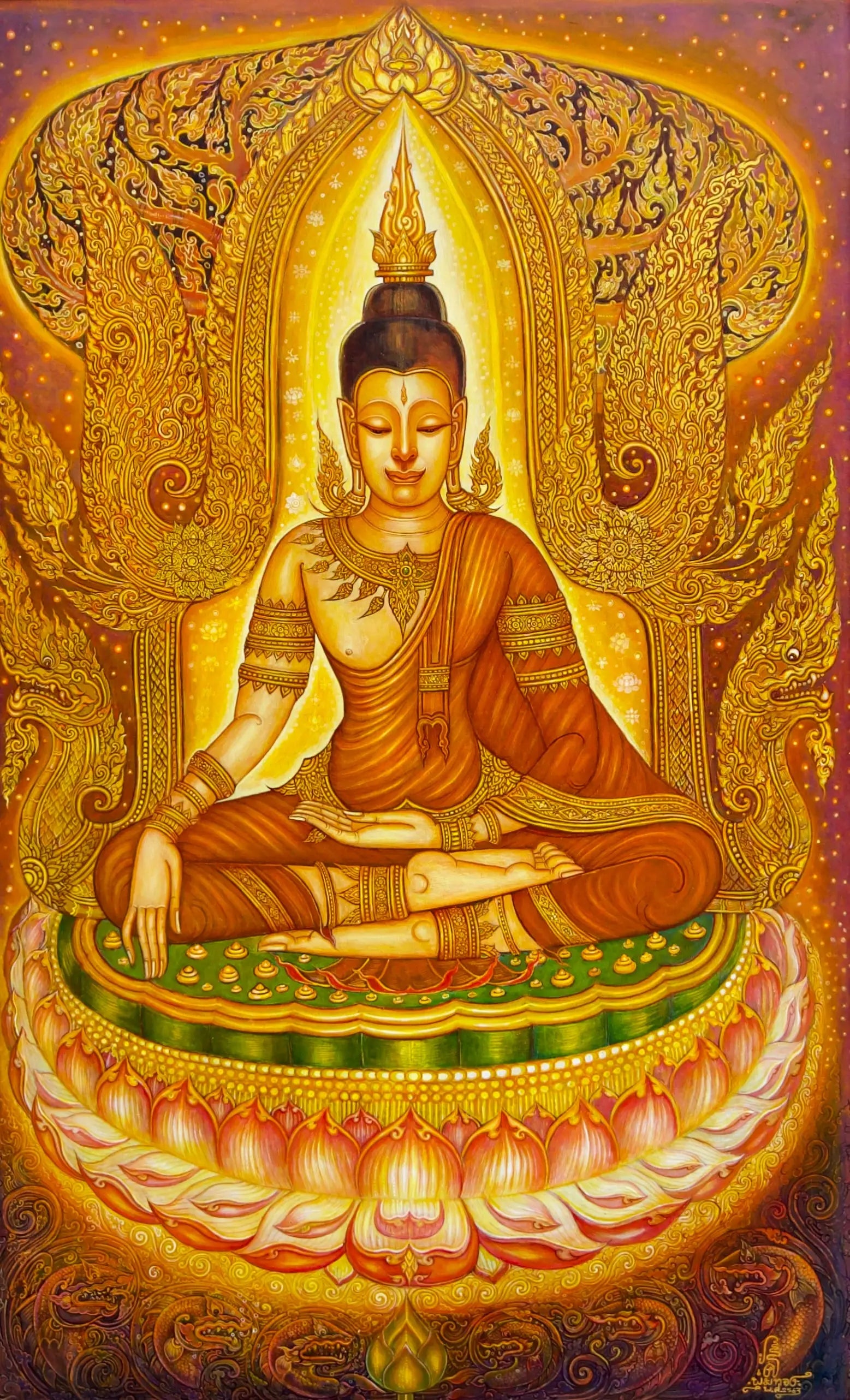 Serenity of the Buddha - Siwakorn | 80 x 130 cm Reproductions de tableaux à la peinture à l’huile