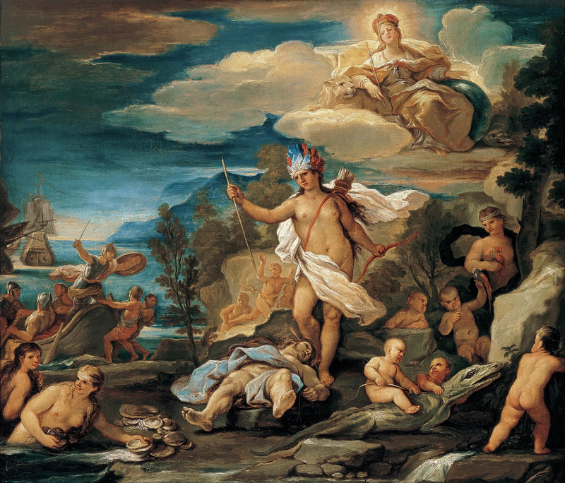 Serie van de vier werelddelen. Amerika - Luca Giordano
