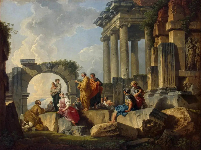 Preek van Sint Paulus te midden van de ruïnes - Giovanni Paolo Panini

Source:
Sermon de saint Paul au milieu des ruines - Giovanni Paolo Panini