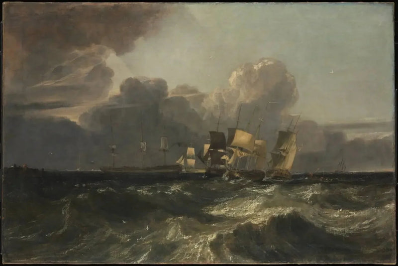 Schepen die zich voorbereiden op ankerplaats ('Het Egremont Zeeschilderij') - J. M. W. Turner