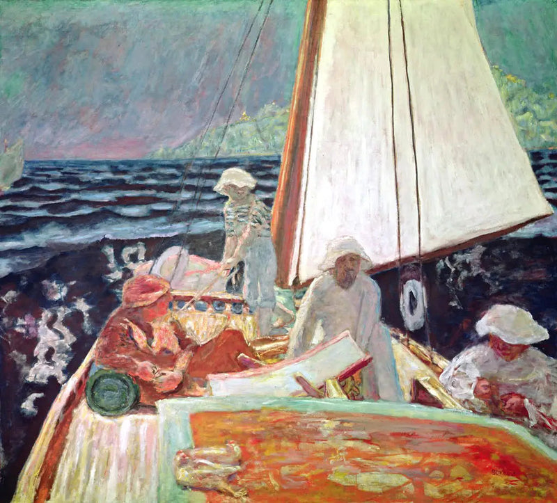 Signac en zijn vrienden in een boot - Pierre Bonnard