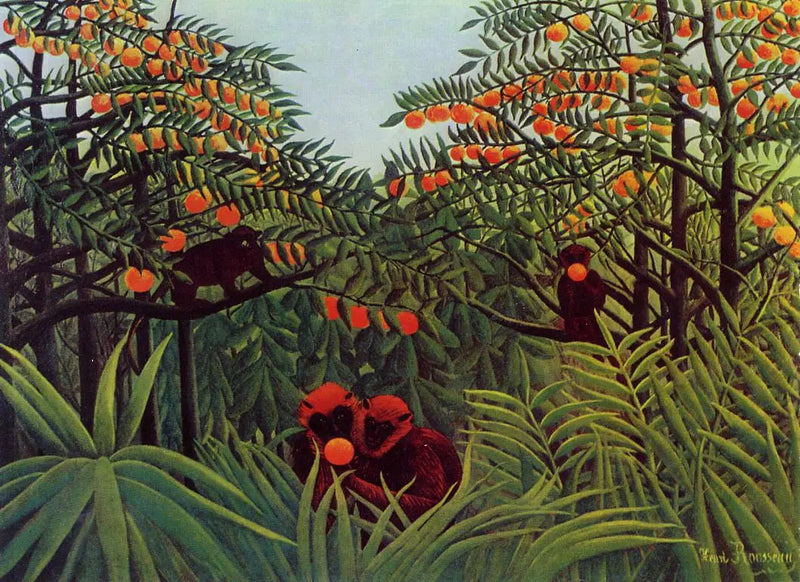 Apen in het regenwoud - Henri Rousseau
