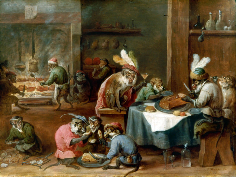 Apen die een maaltijd nemen in een keuken - David Teniers de Jonge

Source:
Singes prenant un repas dans une cuisine - David Teniers le Jeune