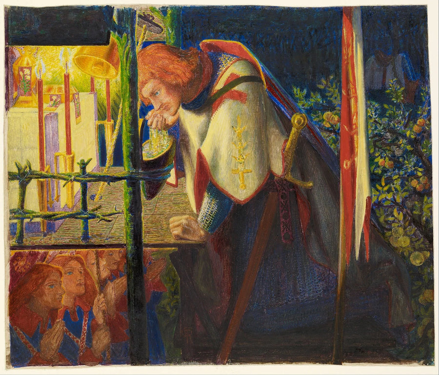 Sir Galahad in de vervallen kapel - Dante Gabriel Rossetti