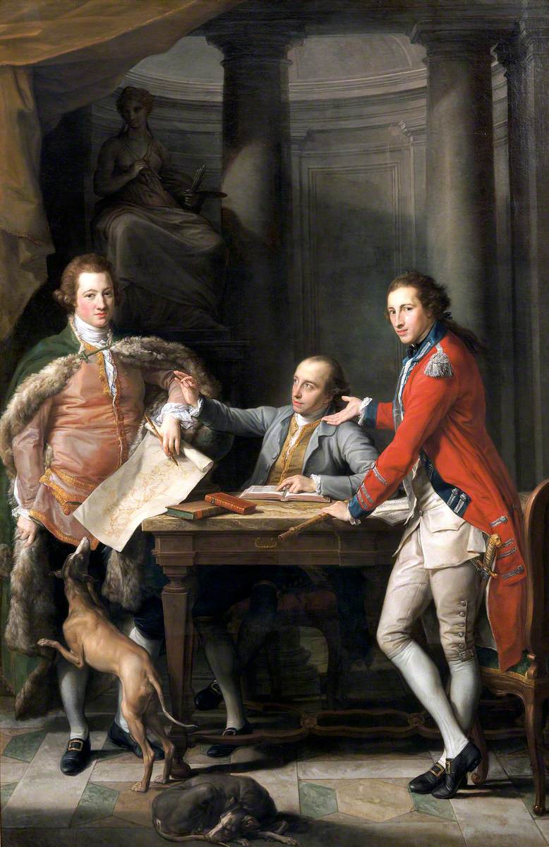 Sir Watkin Williams-Wynn (1749–1789), 4e baronnet, Thomas Apperley (1734–1819) en kapitein Edward Hamilton - Pompeo Batoni