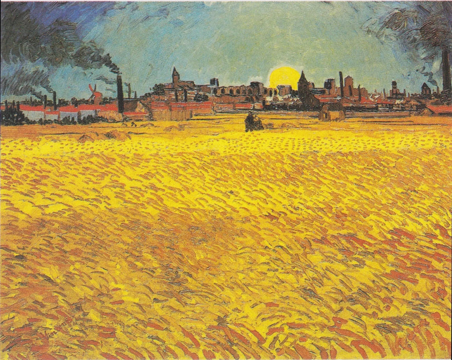 Tarweveld bij zonsondergang - Vincent van Gogh