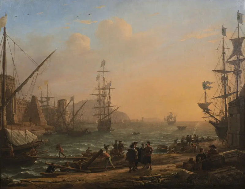 Avond: Een zeehaven bij zonsondergang - Claude Lorrain