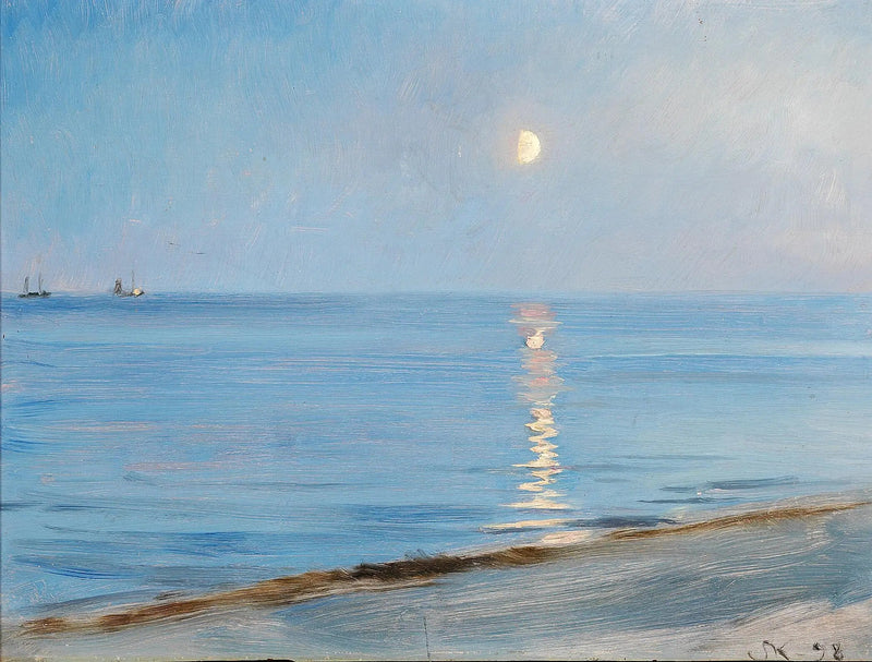 Avond aan het strand van Skagen. Maanlicht. - Peder Severin Krøyer