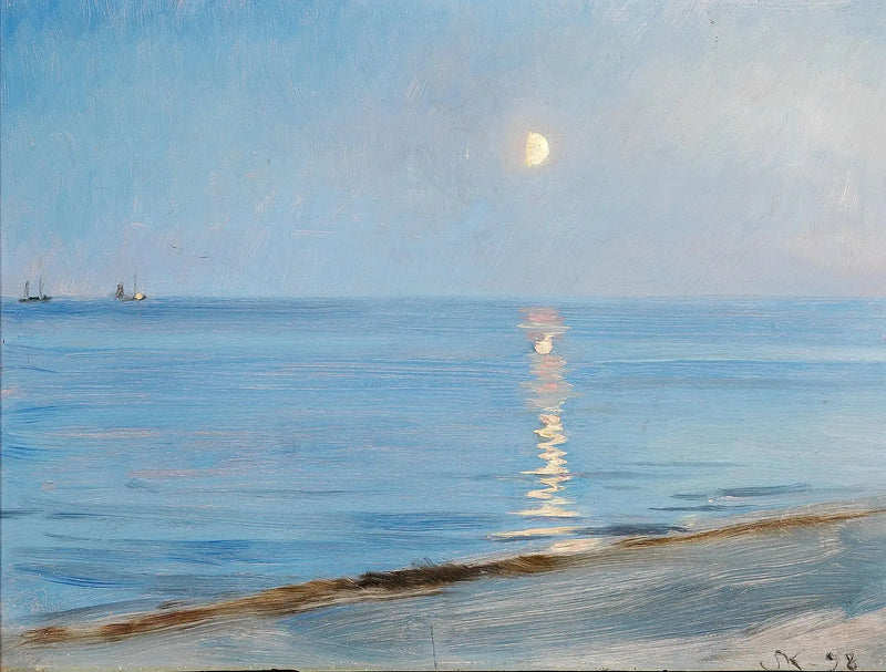 Avond aan het strand van Skagen. Maanlicht. - Peder Severin Krøyer