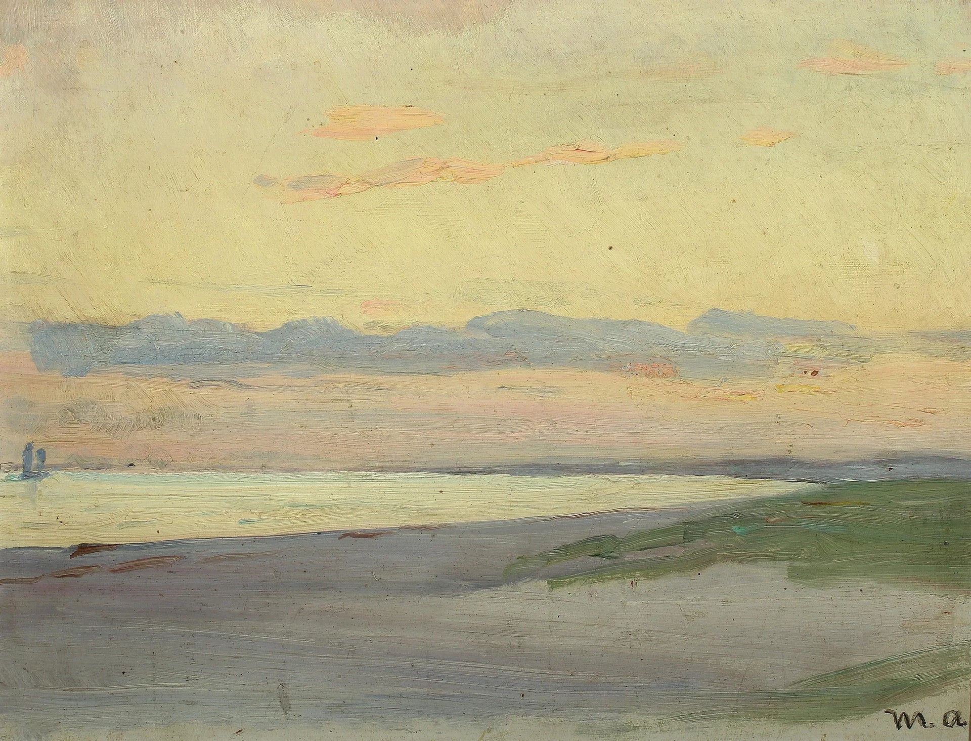 Soirée à Skagen avec vue sur la mer. - Michael Peter Ancher image 1 copie de tableau peinte à la main